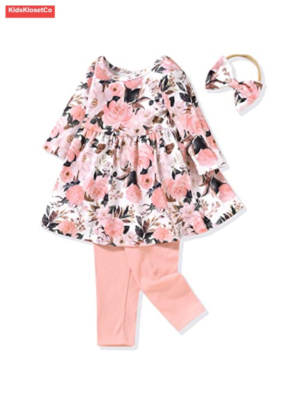 Toddler Girls Floral Tunic Outfit Cotton Blend Fall Winter Set